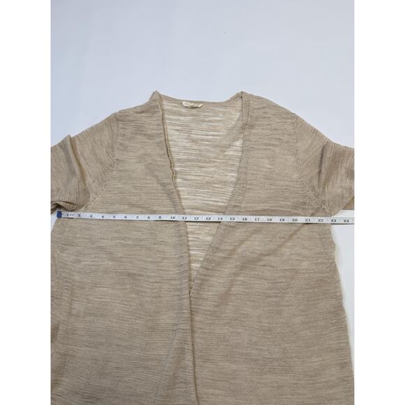 Eileen Fisher Cardigan Sweater Womens 1X Beige Linen Blend Open Front - Picture 5 of 8